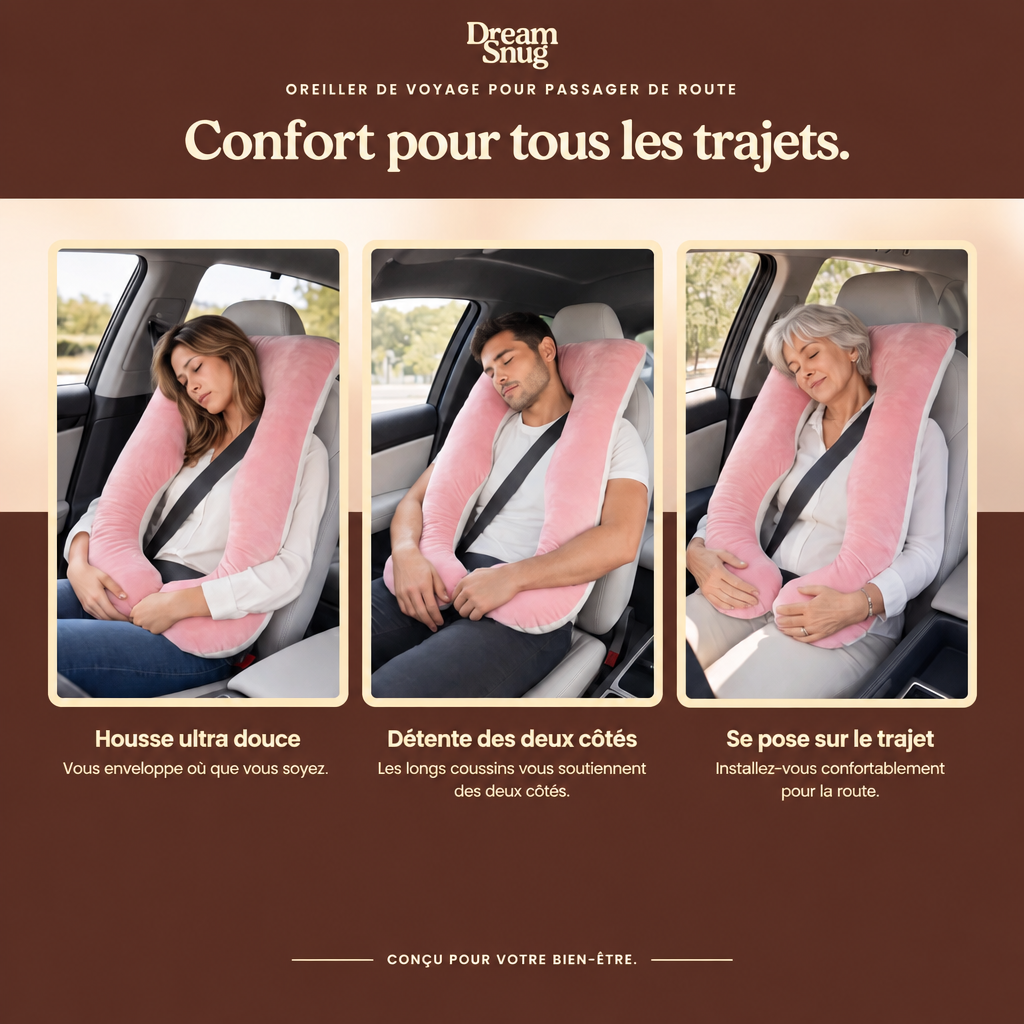 Oreiller passager DreamSnug confort pour tous les trajets